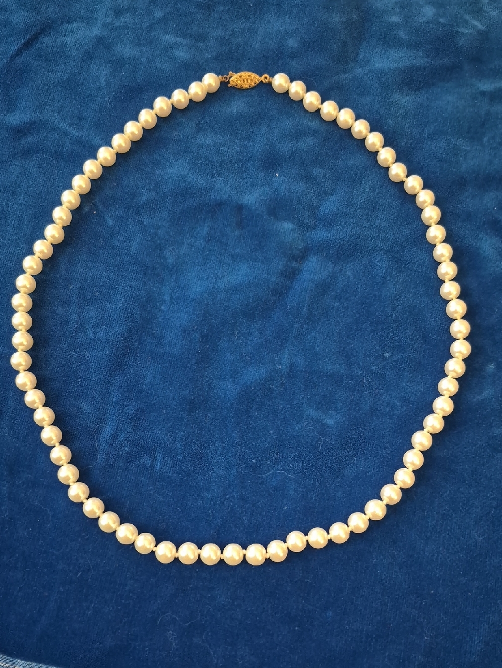 Classic Faux Pearl Necklace with Gold Clasp